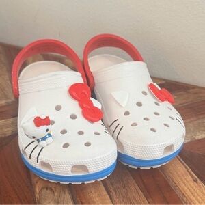 Hello Kitty Kids crocs - White, Red, and Blue